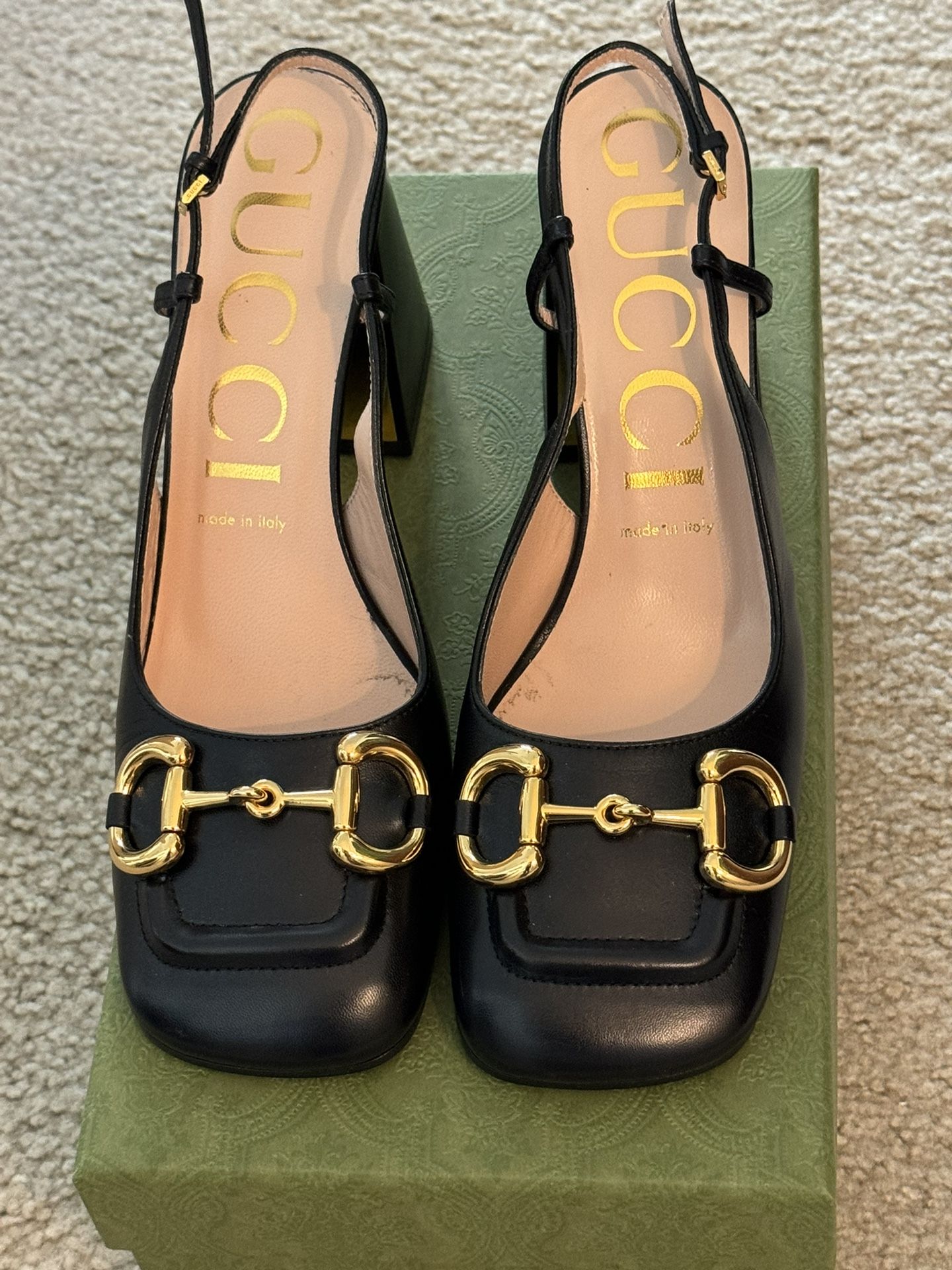 Gucci Baby Horse Bit Sling Back Pump