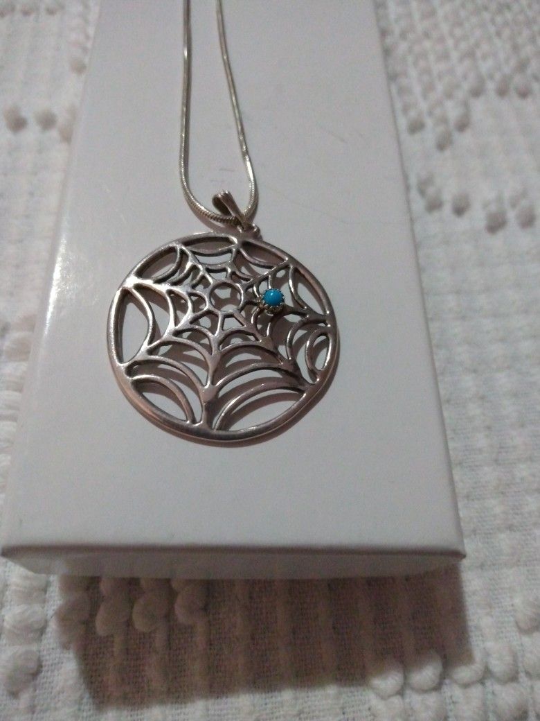 Spider Web Necklace 925 Silver