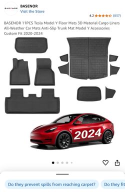 2020 - 2024 Tesla Model Y Floor Mats