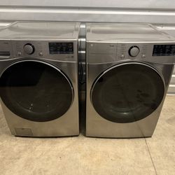 LG ThinQ Washer & Electric Dryer Set - Stackable 