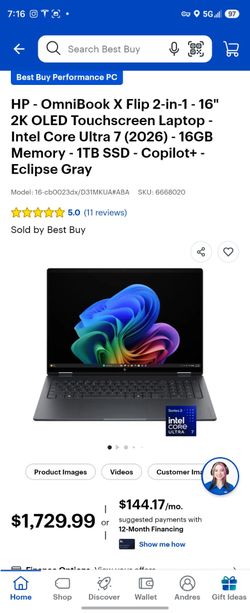 Brand new hp omni book x flip Al