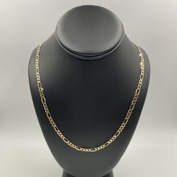 14KT YELLOW GOLD 22” FIGARO LINK CHAIN 4.25MM 13.4GR