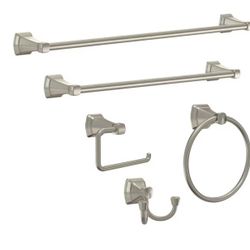Flynn Brushed Nickel Wall Mount Single Towel Ring