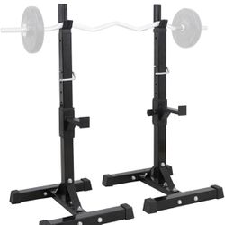 Adjustable Squat Rack Pair of Sturdy Steel Barbell Rack for Bench Press