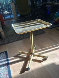 Rolling Salon Tray, Gold Tray Cart Mobile Styling Station