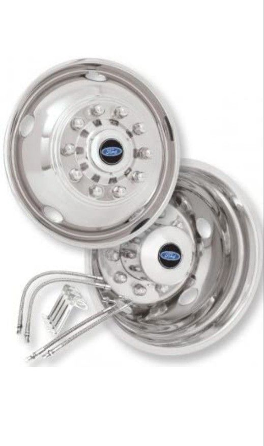 Ford Super Duty Dually Satinless Steel Wheel Covers 