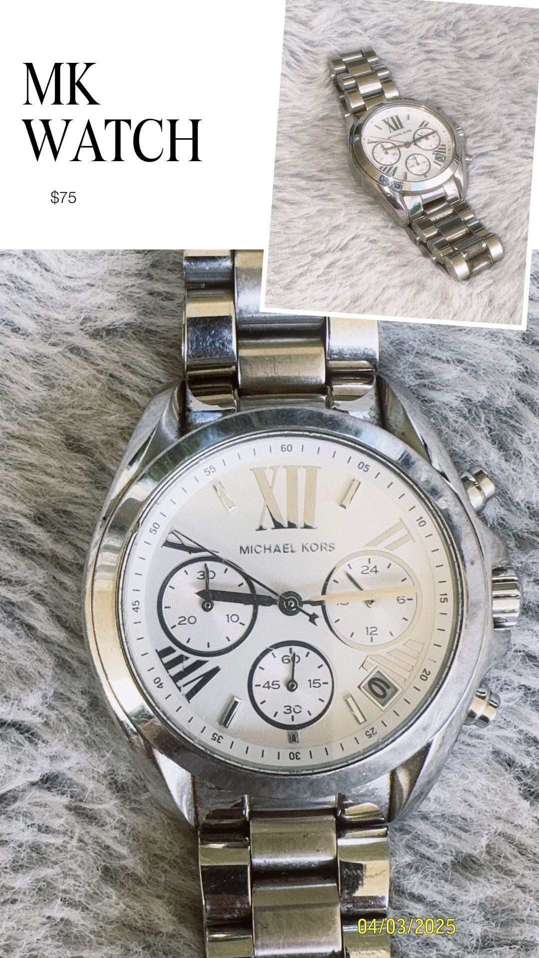 Michael Kors silver Watch $50