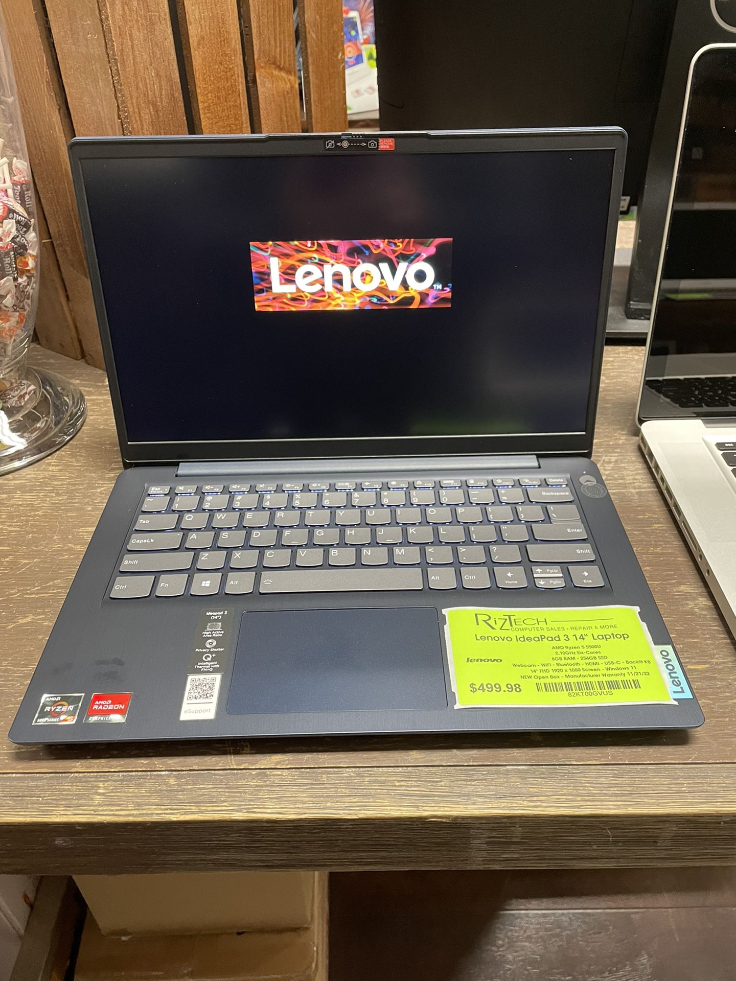 Lenovo IdeaPad 3 Laptop 14” FHD Ryzen 5 2.10GHz Six Core 8GB RAM 256GB SSD W11 NEW OPEN BOX