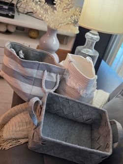 Three storage baskets.