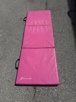 PronounceFit Pink 3-Panel Folding Vinyl 1.5” Thick Tumble Exercise Floor Mat! Each Panel 18x24x1.5in