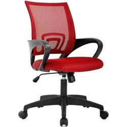 Ergonomic Office Desk Mesh Computer Chair, Mid Back W/Lumber Support, Rovkjng & Rolling 360 Swivel Mode, Height Adjustable W/Fixed Armrest,Perfect For