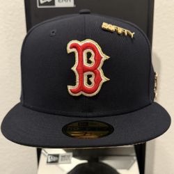 Boston Red Sox New Era Fitted Hat With Pins 