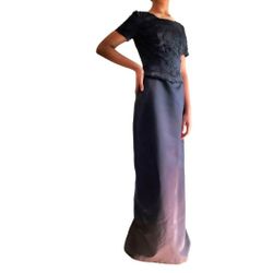 Vintage Alfred Angelo Short Sleeve One-Piece Special Occasion Evening Gown