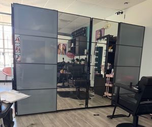Two IKEA PAX Wardrobes with Mirrored Sliding Doors – Sold as a Set