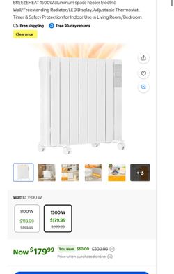 1500w wall space heater