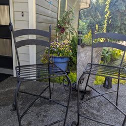 Wrought Iron Bar Stools. 