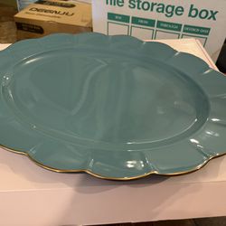 Marchesa by Lenox - Teal Oval Platter