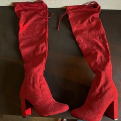 Size 8 Thigh High Sequin Boots
