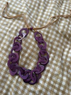 Purple Chain Link Statement Necklace