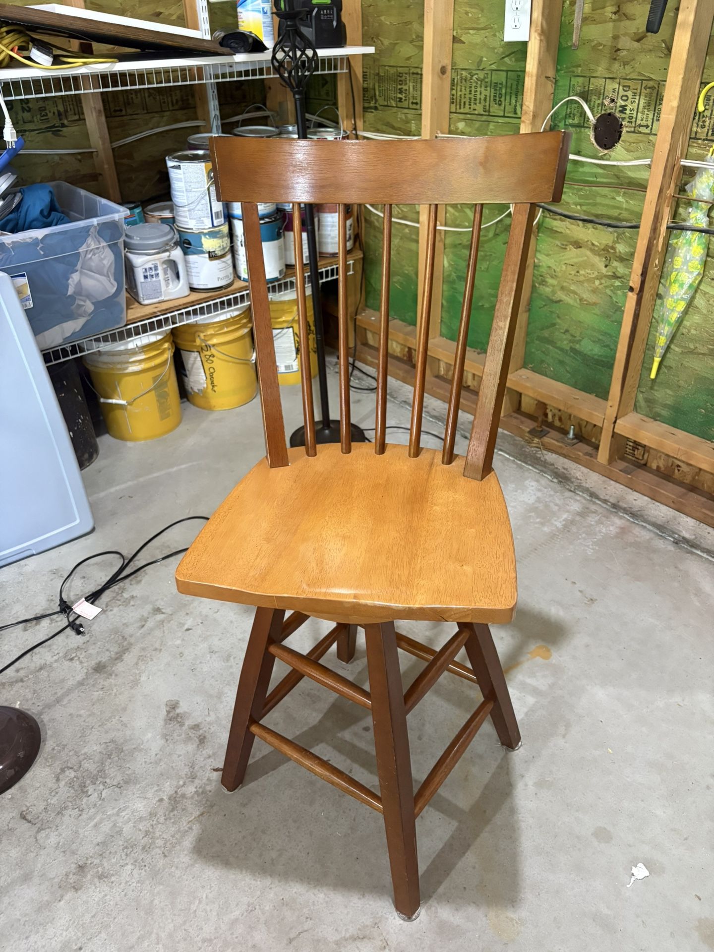 Wood Swivel Bar Stool
