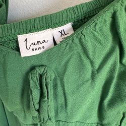 A Las Embarazadas Aquí Hay Solutions Queda en L vestido  Maxi Verde Esmeralda Estilo Romántico con Mangas Abullonadas