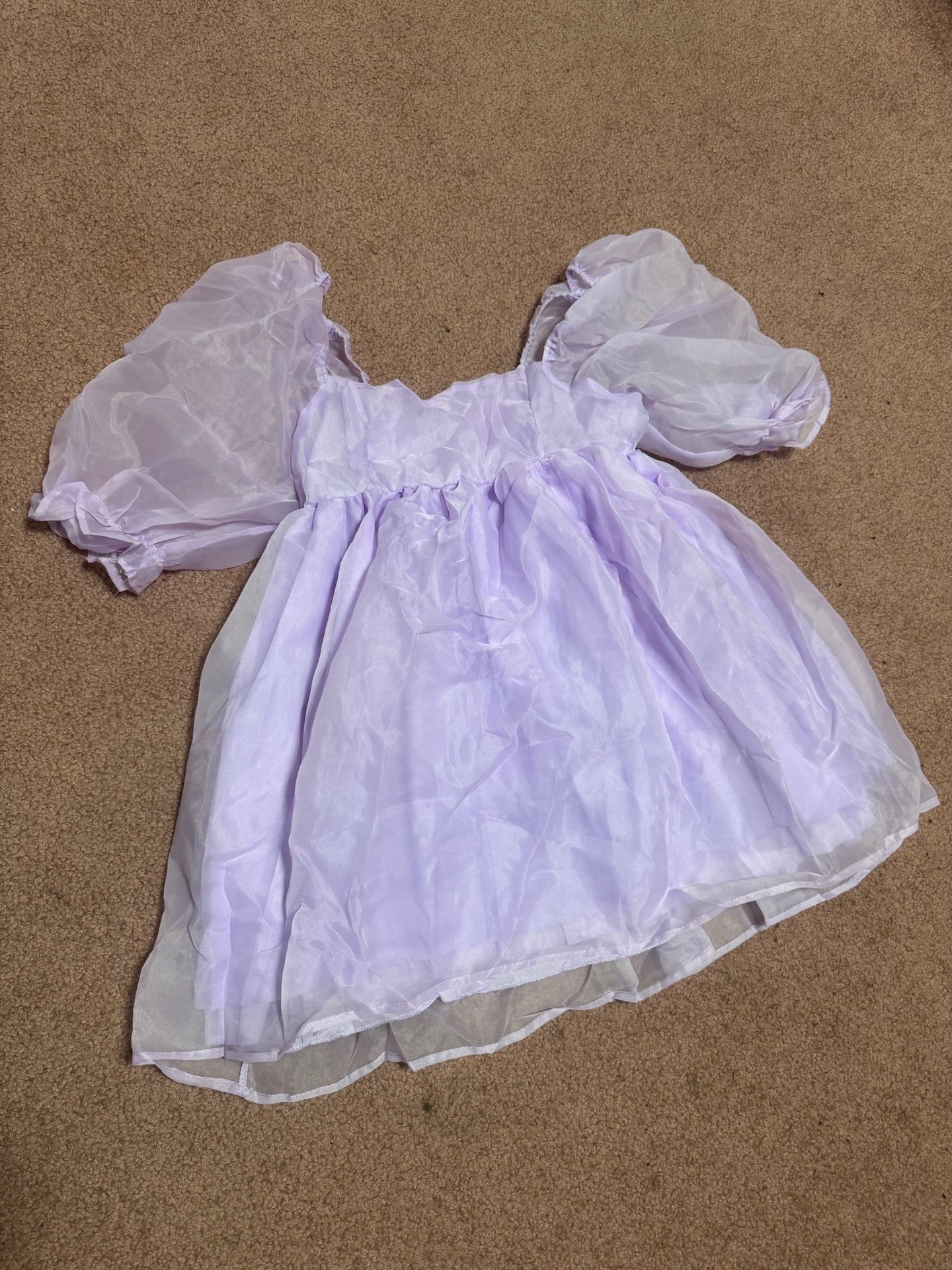 New medium purple poof sleeve short princess gown dress costume maternity rave