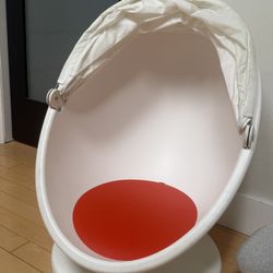 IKEA Swivel armchair, white/red