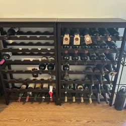 Two Bamboo Wine Racks