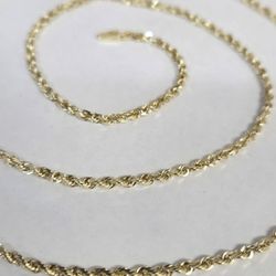 14kt Gold Solid Rope Chain 24"