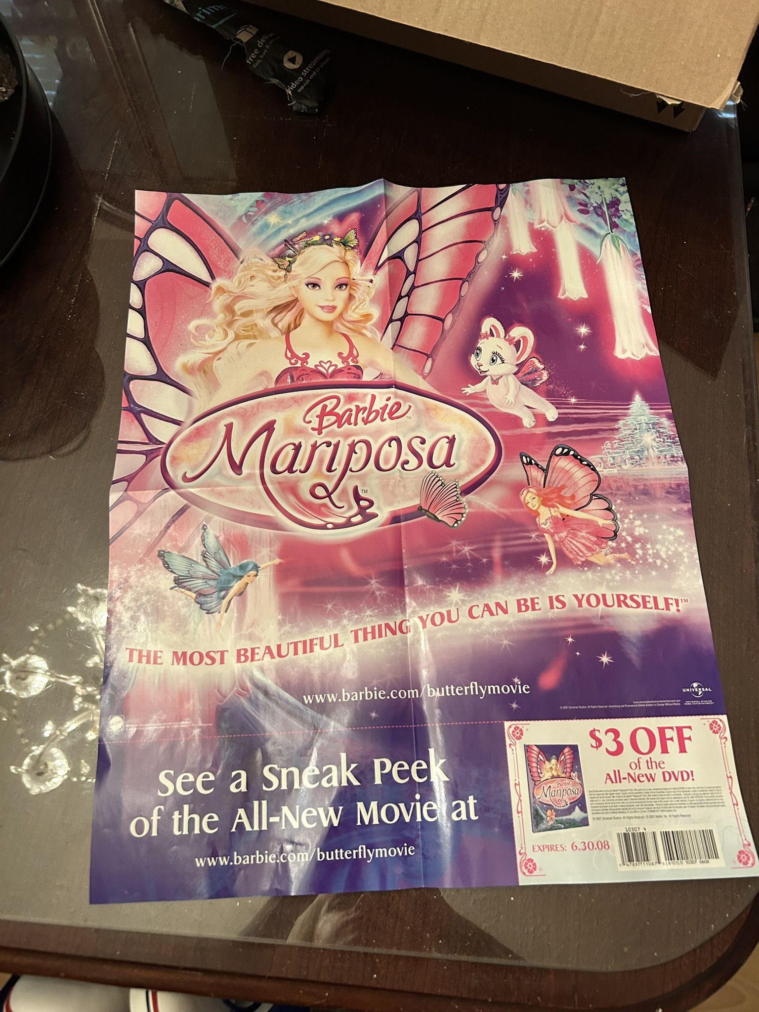 Vintage Barbie Mariposa Poster Movie 2008