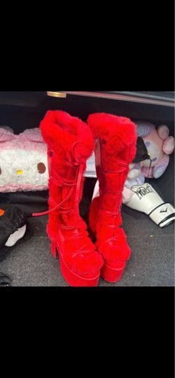 Red rave boots
