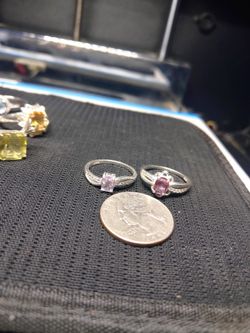 Pink Spinel Ring Set