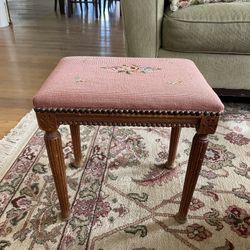 Antique Embroidered Stool