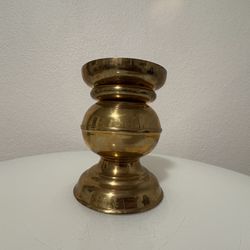 Vintage Brass Pillar Candle Holder
