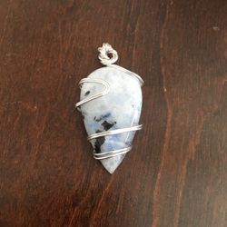 Wire Wrapped rainbow Moonstone Pendant