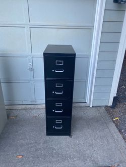Black 4-Drawer Metal Filing Cabinet