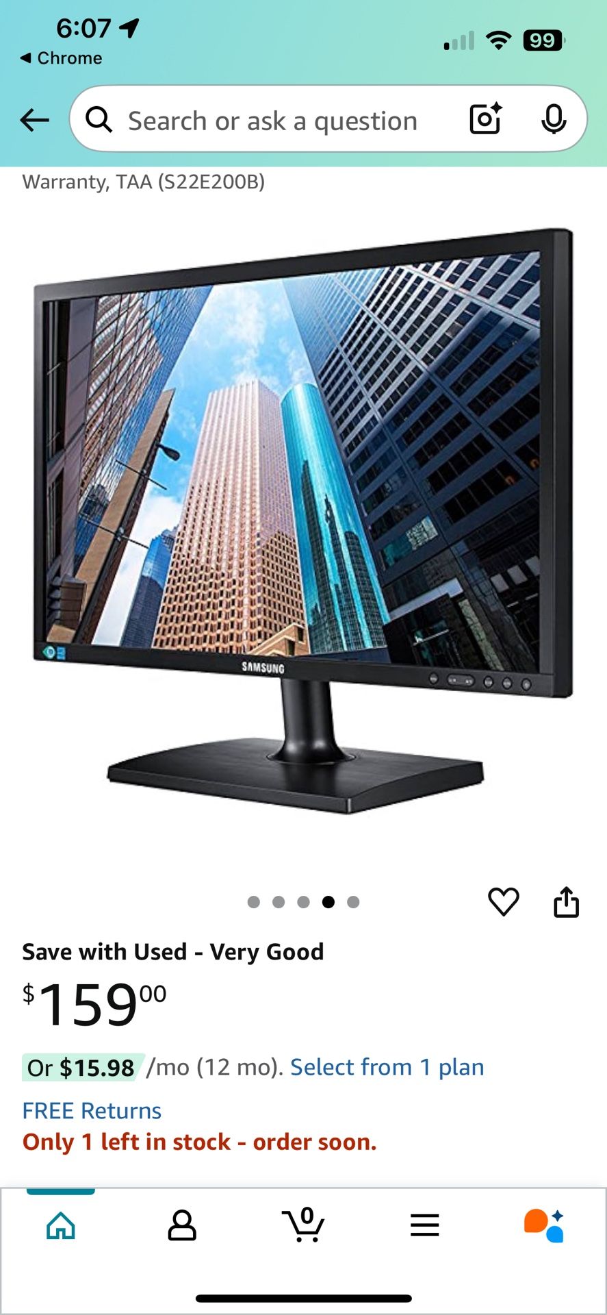 Samsung 21 “ Business Monitors (2 Each)