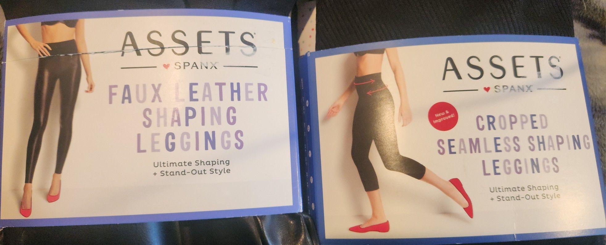 Leggings 2- FAUX LEATHER & CROPPED SEMLESS SHAPING SIZE : SMALL