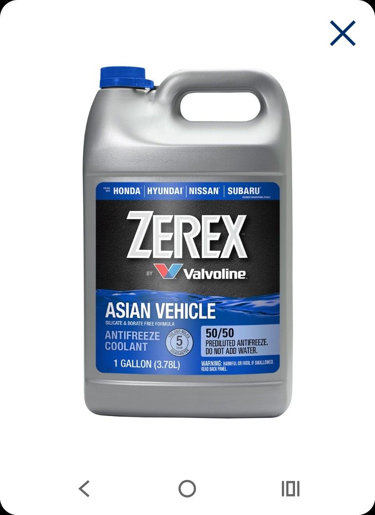 (( New )) Coolant Zerex Valvoline Blue Asian Vehicle ((New))