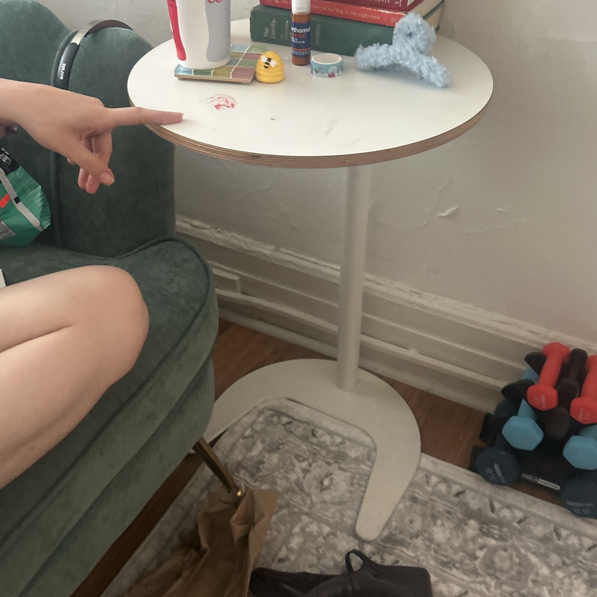 Side table that fits under couch!