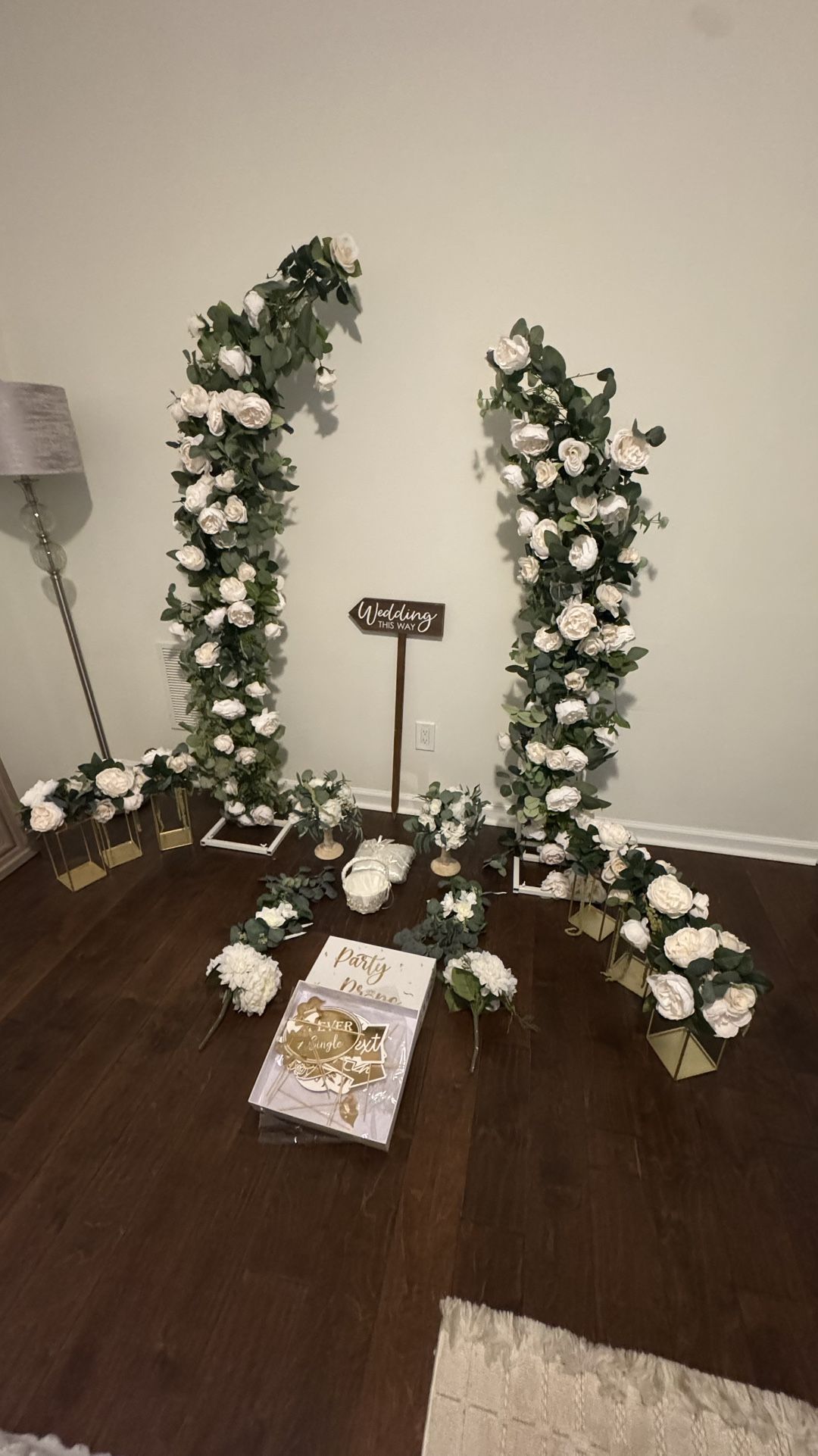 Wedding Bridal Or Birthday floral arch, 6 table centerpieces, etc FOR SALE