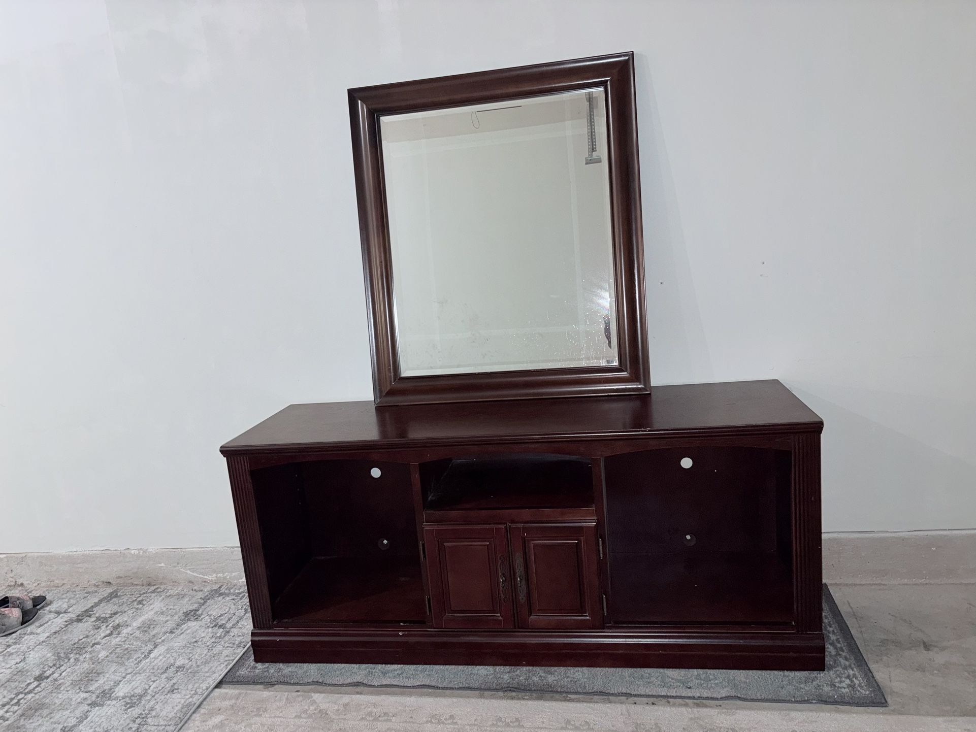 Long Dresser TV Stand // With Mirror