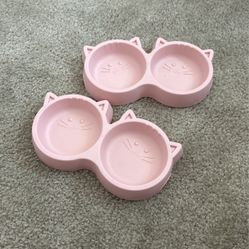 cute pink cat bowls/dishes 