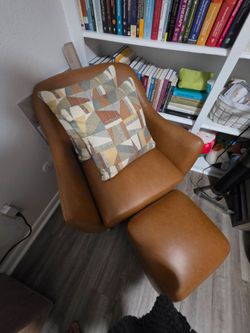 Accent Chair with Matching Ottoman