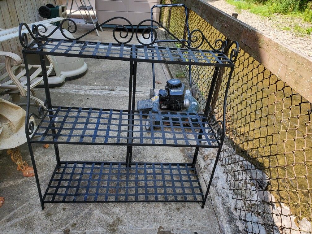 Very Heavy Plant Stand Folds Up For Winter Storage