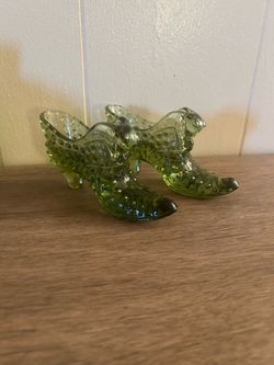 Green vintage glass