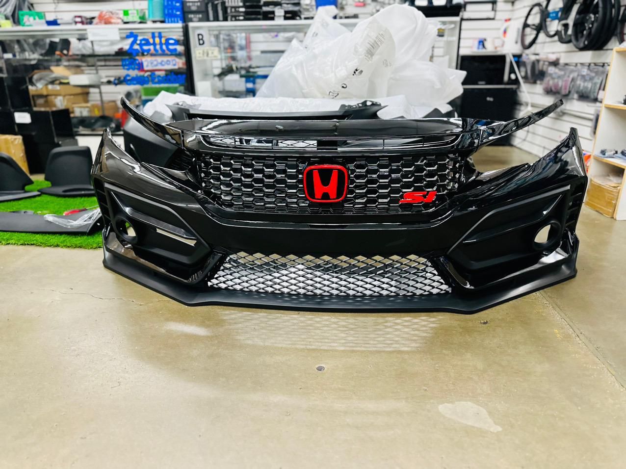 2016-2021 HONDA CIVIC TYPE R FRONT BUMPER STYLE CONVERSION FIT SEDAN COUPE hatchback Color Code =NH731P Black