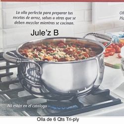 Princess House. Olla De 6 Qts Tri-ply Nueva En Su Caja 