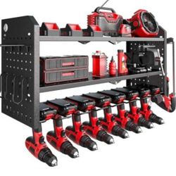 Power Tool Organizer Wall Mount, Cordless Drill and Battery Holder