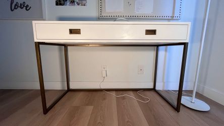 RH Teen Avalon Desk Restoration Hardware White Wood Writing Desk Vanity Table